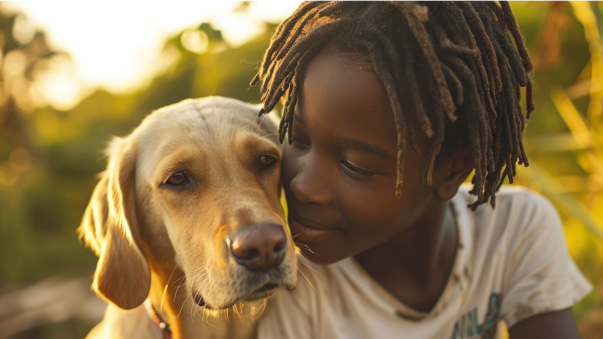cachorros e crianças